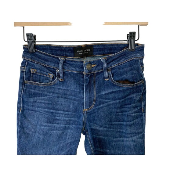 Black Orchid Jude Mid Rise Super Skinny Jeans Women's Size 24 Dark Wash - Picture 2 of 12